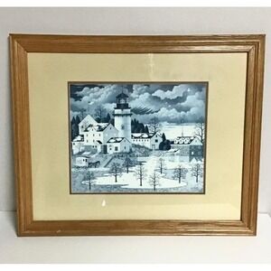 Charles Wysocki Framed Art "Twilight Sentinel" Americana Framed 23x19 Folk Art